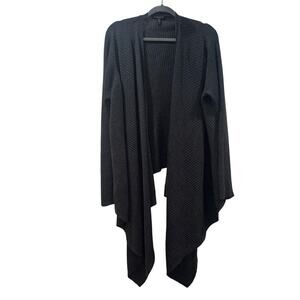 Eileen Fisher 100% Wool Angled Front Ribbed Cardigan – Size 1X